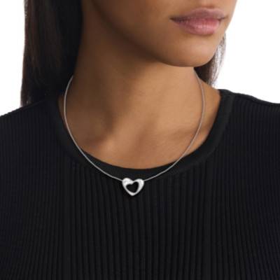 Steel Enchanting Heart Necklace, Length 43 cm to 48 cm - 35000757 - Calvin Klein