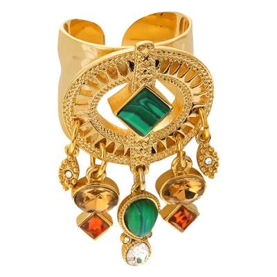 Bague Ouverte Carnabal Dorée, Perles & Pierres Multicolores - Hipanema