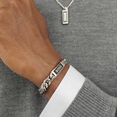 Steel Kassy Emblem Bracelet, Length 19 cm - 1580679M - Boss