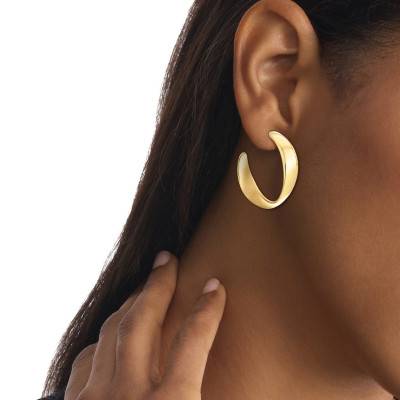 Gold-Tone Steel Ethereal Metals Hoop Earrings, Diameter 30 mm - 35000534 - Calvin Klein
