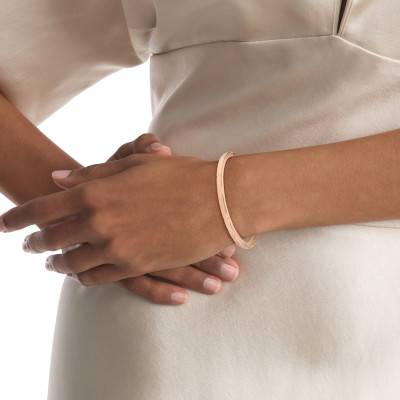 Bracelet Jonc Soft Squares en Acier Rosé, Longueur 16,00 cm - 35000456 - Calvin Klein