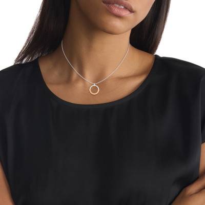 Collier Soft Squares en Acier Bicolore, Longueur 40 cm à 45 cm - 35000453 - Calvin Klein