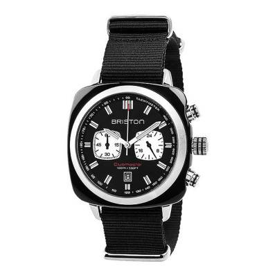 Clubmaster Sport Acetate Black Chrono NATO Strap Watch - Briston