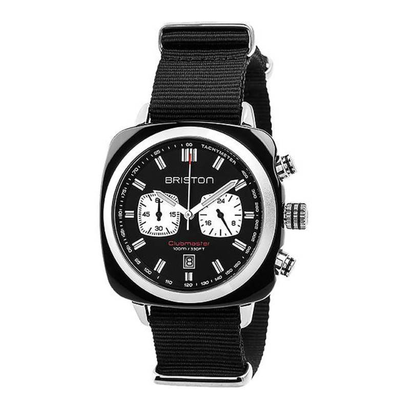 Clubmaster Sport Acetate Black Chrono NATO Strap Watch - Briston