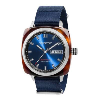 Clubmaster Sport Blue Acetate Nato Sunray Blue Dial Watch - Briston