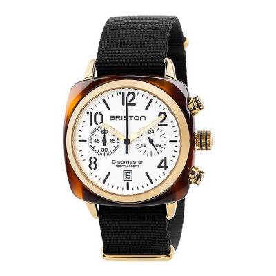 Briston Clubmaster Chrono HSMD Yellow Gold Bezel Acetate Watch - Briston