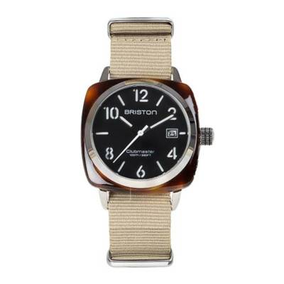 Montre Clubmaster HMS Date Acétate Ecaille Cadran Noir - Briston