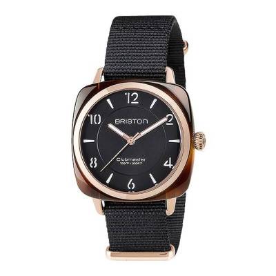 Montre Clubmaster Chic Acétate - HMS Cadran Noir Lunette Or rose - Briston