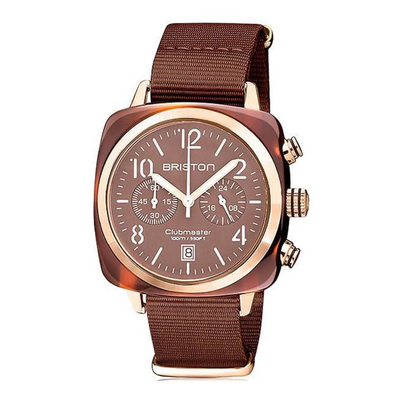 Clubmaster Classic Chrono Terracotta Chocolate Watch - Briston