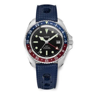 Montre Automatique Diver GMT 200m lunette rouge et bleue - HGP