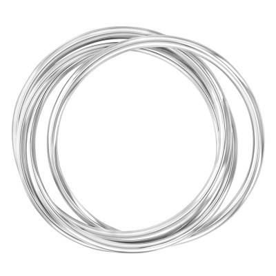Bracelet Fil Rond Entrelacés en Argent 925, Diamètre 6 à 7 cm, Largeur 4 mm - Artemis