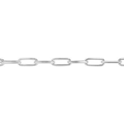 925 Silver Elongated Cable Chain Bracelet, Length 19 cm, Width 5 mm - Artemis