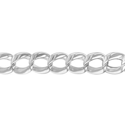 925 Silver Curb Chain Bracelet, Length 18,5 cm - Artemis