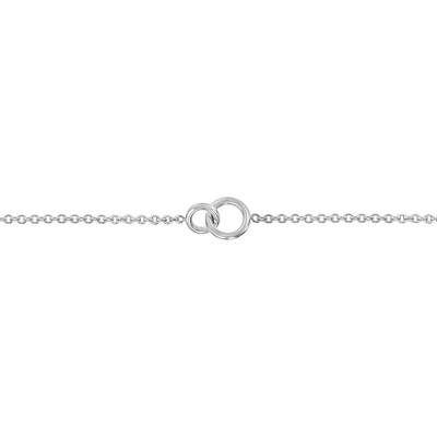 Bracelet Maille Forçat Ronde & Anneaux entrelacés en Argent 925, Largeur 2 mm, Longueur 18 cm - Artemis