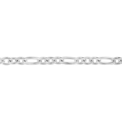 Bracelet Maille Ovale Alternée en Argent 925, Longueur 19 cm, Largeur 7 mm - Artemis