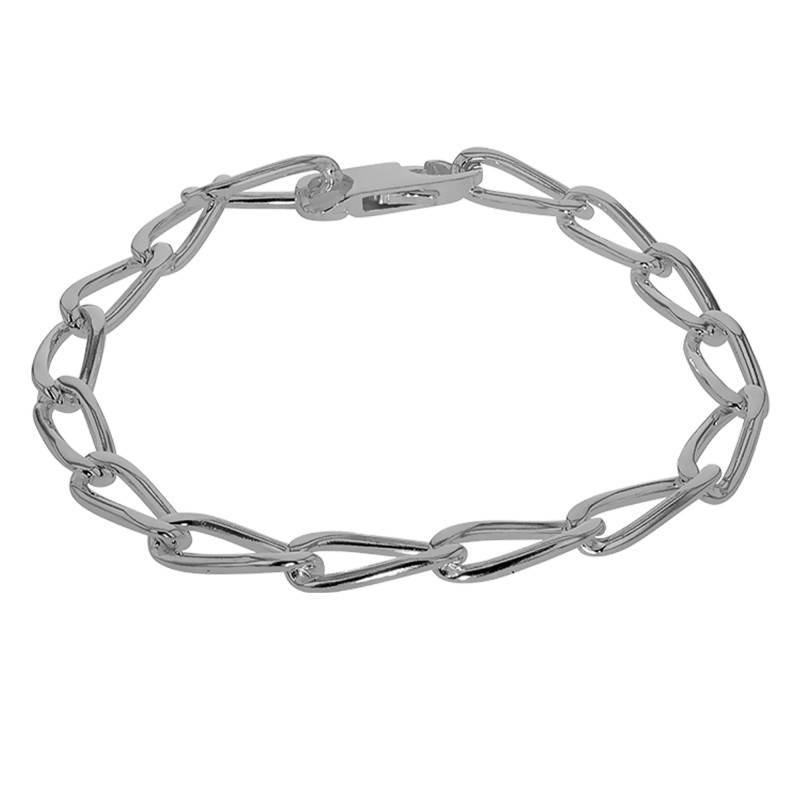 925/1000 Sterling Silver Oval Link Chain Bracelet, 21 Cm - Artemis