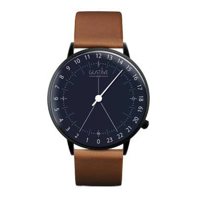 Montre 24H Antoine Cadran Bleu Cuir Marron GU24HANBUCMA - Gustave & Cie