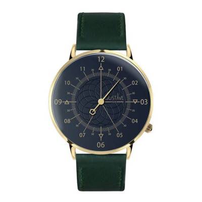 Montre 12h Louis bleue et or - Gustave & Cie