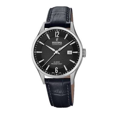 Montre Swiss Made Collection Homme Cuir Noir F20007/4 - Festina Swiss Made