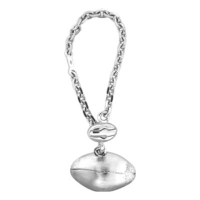 Porte-clés Ballon de Rugby Argent - Artemis