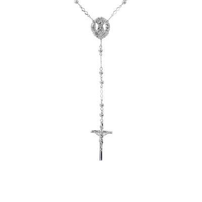 925/1000 Silver Miraculous Medal Rosary Necklace, Length 58 cm - Artemis