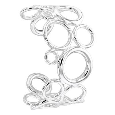 925 Silver Bubble Cuff Bracelet, 63 mm Diameter - Artemis