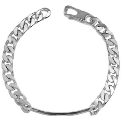 Gourmette Identité 4 Faces 7 mm, Argent Massif, Longueur 19 à 21 cm, Largeur 7,00 mm - Artemis