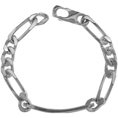 Gourmette Identité Série Alternée 1-3, 8 mm, Argent Massif, 22 cm - Artemis