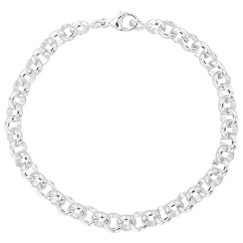 925 Silver Rolo Chain Bracelet, Length 19 cm - Artemis
