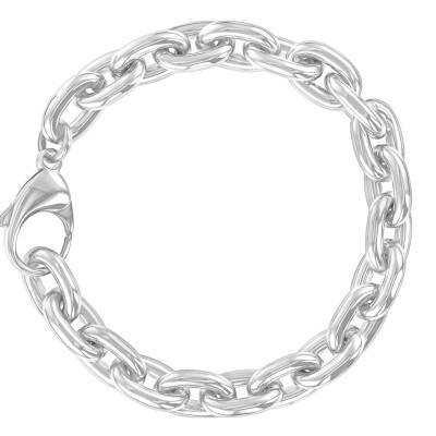 Bracelet Maille Forçat Fil Rond en Argent 925, Longueur 19 cm, Largeur 3,00 mm - Artemis