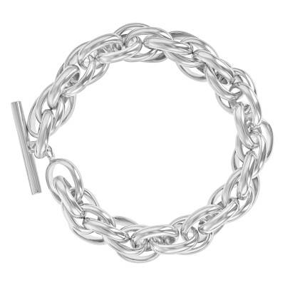 Bracelet Mailles Entrelacées MM en Argent 925, Largeur 1,00 cm, Longueur 19,00 cm - Artemis