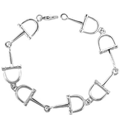 925 Silver Horse Bit Link Bracelet, Length 19 cm - Artemis