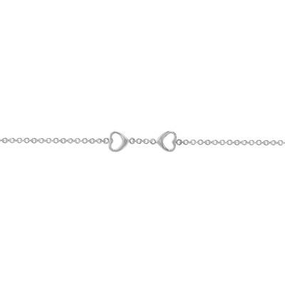 Bracelet Maille Forçat Ronde & Coeurs en Argent 925, Largeur 3,00 mm, Longueur 18 cm - Artemis