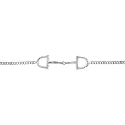 Bracelet Gourmette Limée Motif Mors en Argent 925, Longueur 18 cm - Artemis