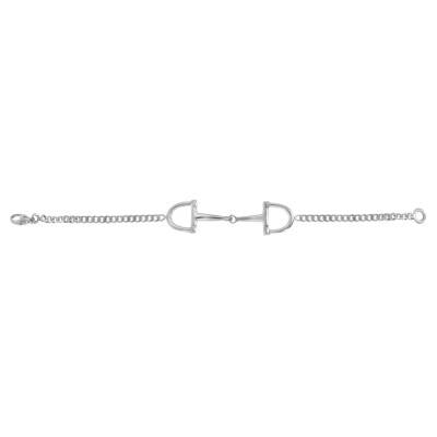 Bracelet Gourmette Limée Motif Mors en Argent 925, Longueur 18 cm - Artemis