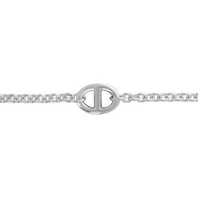 Bracelet Maille Forçat Ronde & Marine en Argent 925, Largeur 3 mm, Longueur 19 cm - Artemis