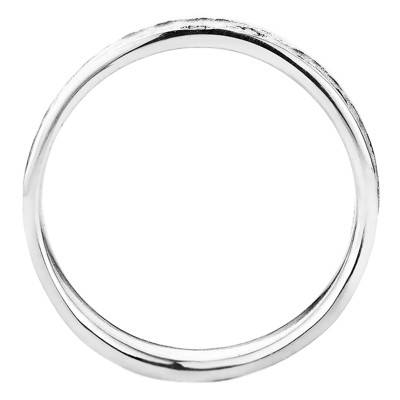 Théa 750 White Gold & Diamonds Hammered Frosted Comfort Wedding Ring - Aurodesign