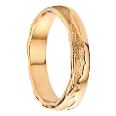 Terra 750 Yellow Gold Comfort Wedding Ring, Width 4,80 mm - Aurodesign