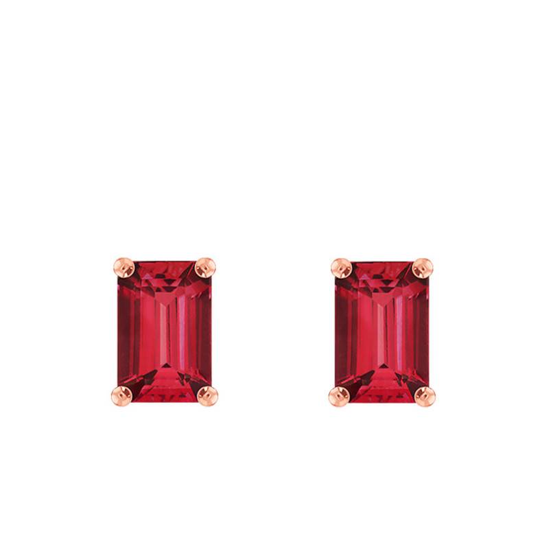 Rose Gold & Ruby Leverback Earrings - Aurora