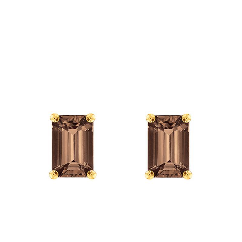 Yellow Gold Smokey Quartz Earrings - Aurora