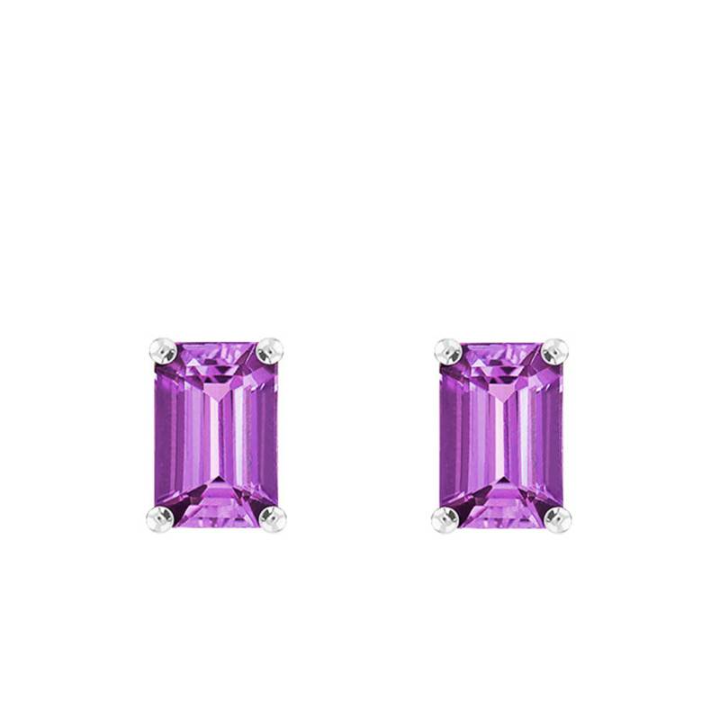 750/1000 White Gold & Amethyst Leverback Earrings - Aurora