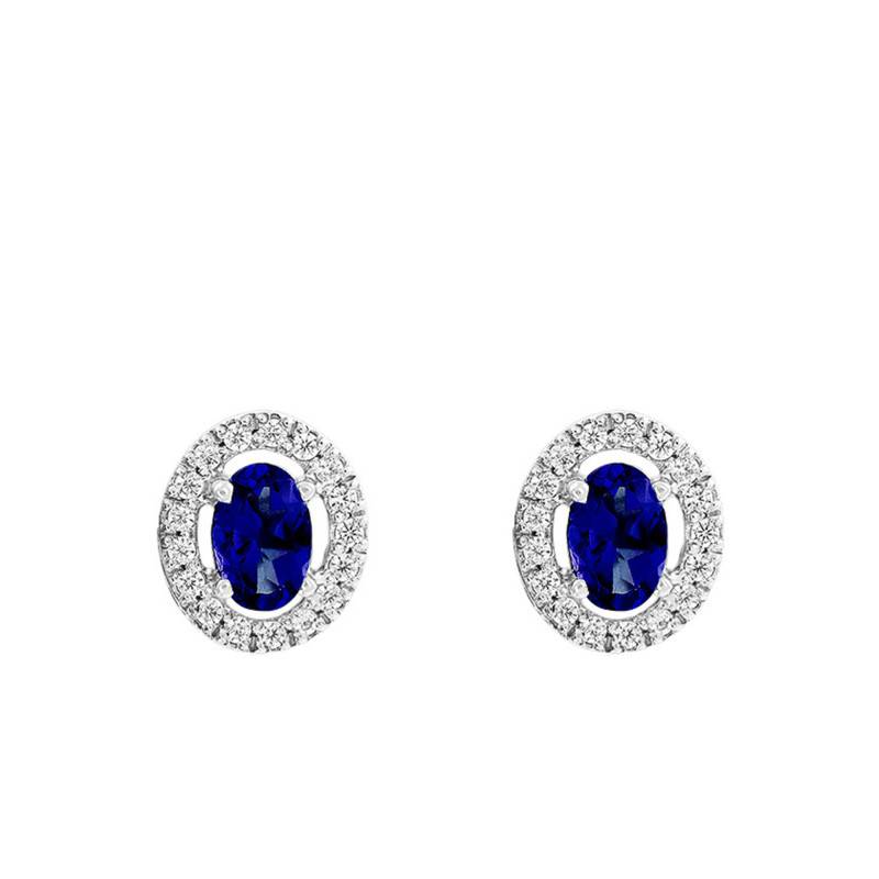 750/1000 White Gold Diamond and Sapphire Earrings - Aurora