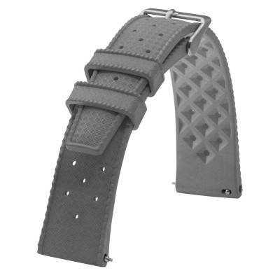 Medium Grey Tropic Rubber Watch Strap in 18mm, 20mm or 22mm - Bracelet Rochet