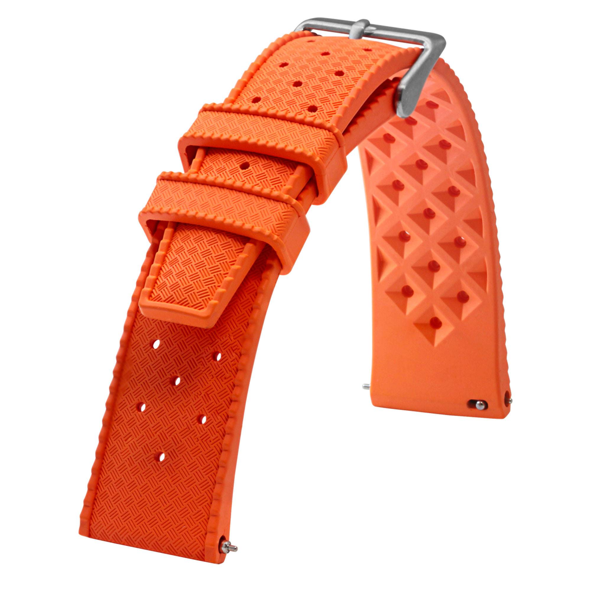 ZRC Bracelet de Montre 12MM - cuir grain alligator Orange - NEUF