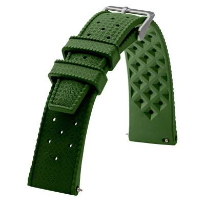 Rochet Tropic Kaki Rubber Watch Strap in 18mm, 20mm or 22mm - Bracelet Rochet