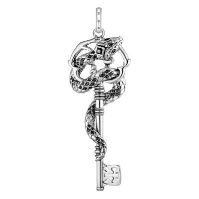 925 Sterling Silver & Black Zirconia Rebel Snake Key Pendant - PE983-691-11 - Thomas Sabo