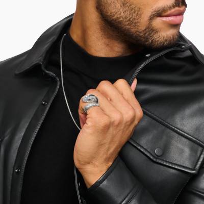 Bague Rebel Snake en Argent 925 & Zircones Noires - TR1964-643-11 - Thomas Sabo