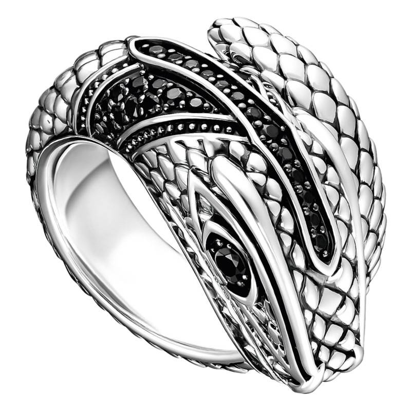 925 Sterling Silver & Black Zirconia Rebel Snake Ring - TR1964-643-11 - Thomas Sabo