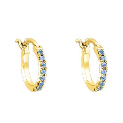 Yellow Gold Topaz Hoop Earrings 11.5 mm - Aurora