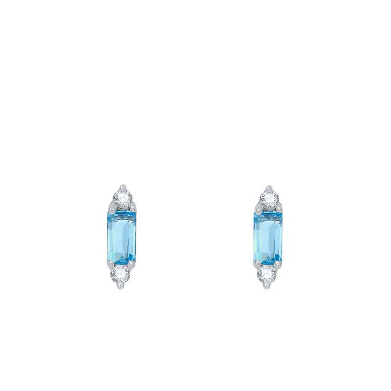 375 White Gold & Blue Topaz Stud Earrings - Aurora